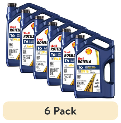 Shell Rotella T6 Full Synthetic 15W-40 Diesel Engine Oil, 1 Gallon