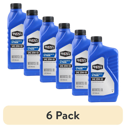 (4 pack) Super Tech Full Synthetic V-Twin Motorcycle Oil, SAE 20W-50, 1 Quart