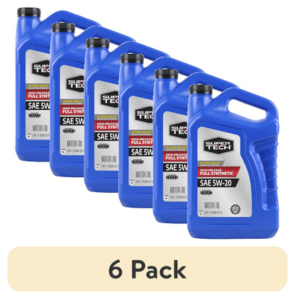 Super Tech High Mileage Full Synthetic SAE 5W-20 Motor Oil, 5 Quarts
