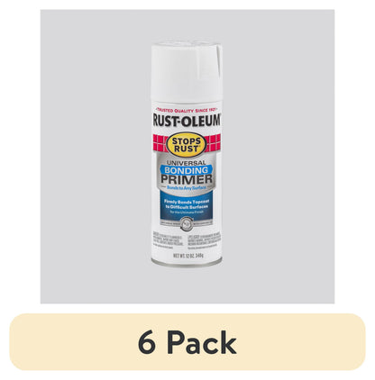 (6 pack) Light Gray, Rust-Oleum Stops Rust Automotive Primer Flat Spray Paint-2081830, 12 oz