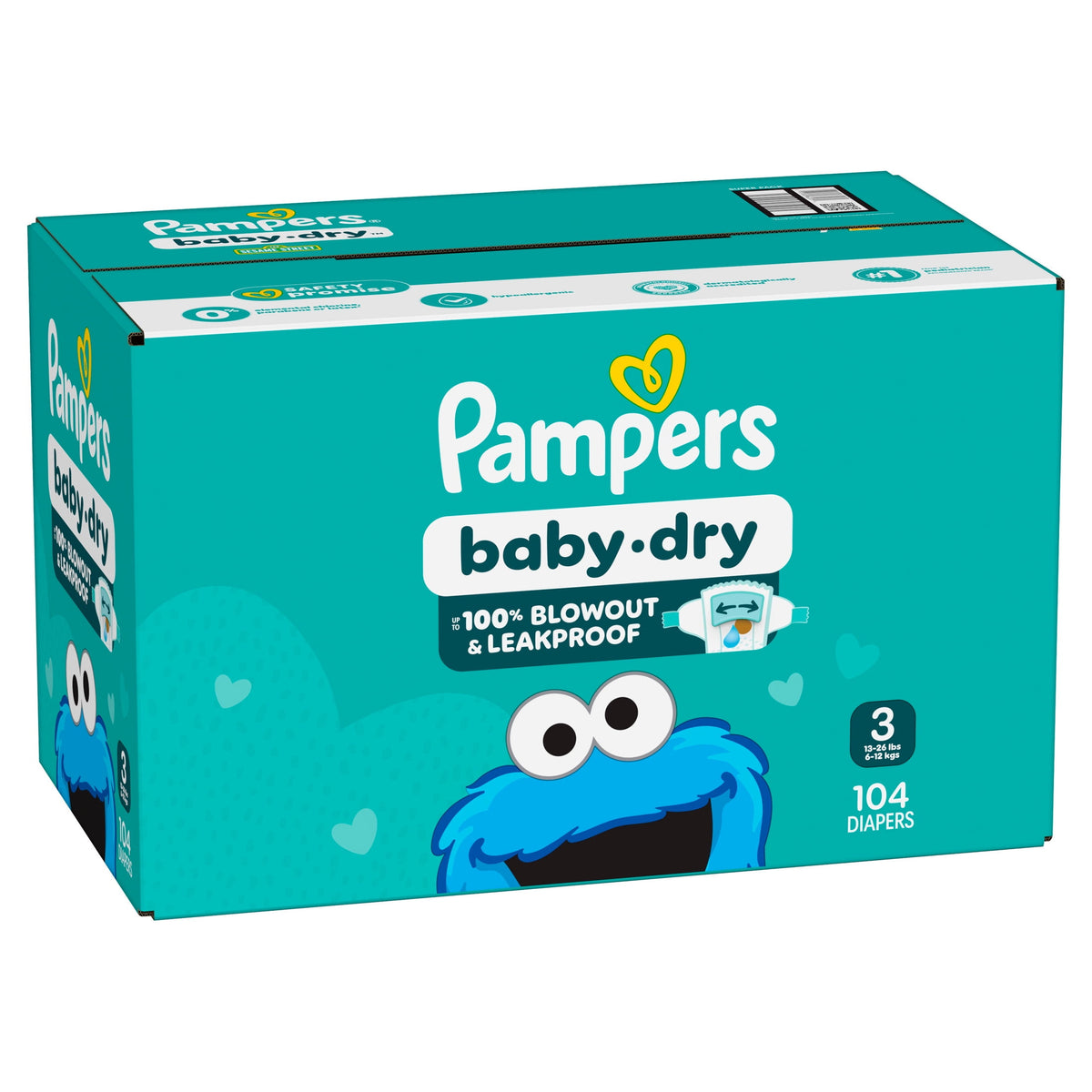 Pampers Baby Dry Baby Diapers Size 3, 104 Count (Select for More Options)