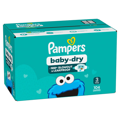 Pampers Baby Dry Baby Diapers Size 3, 104 Count (Select for More Options)