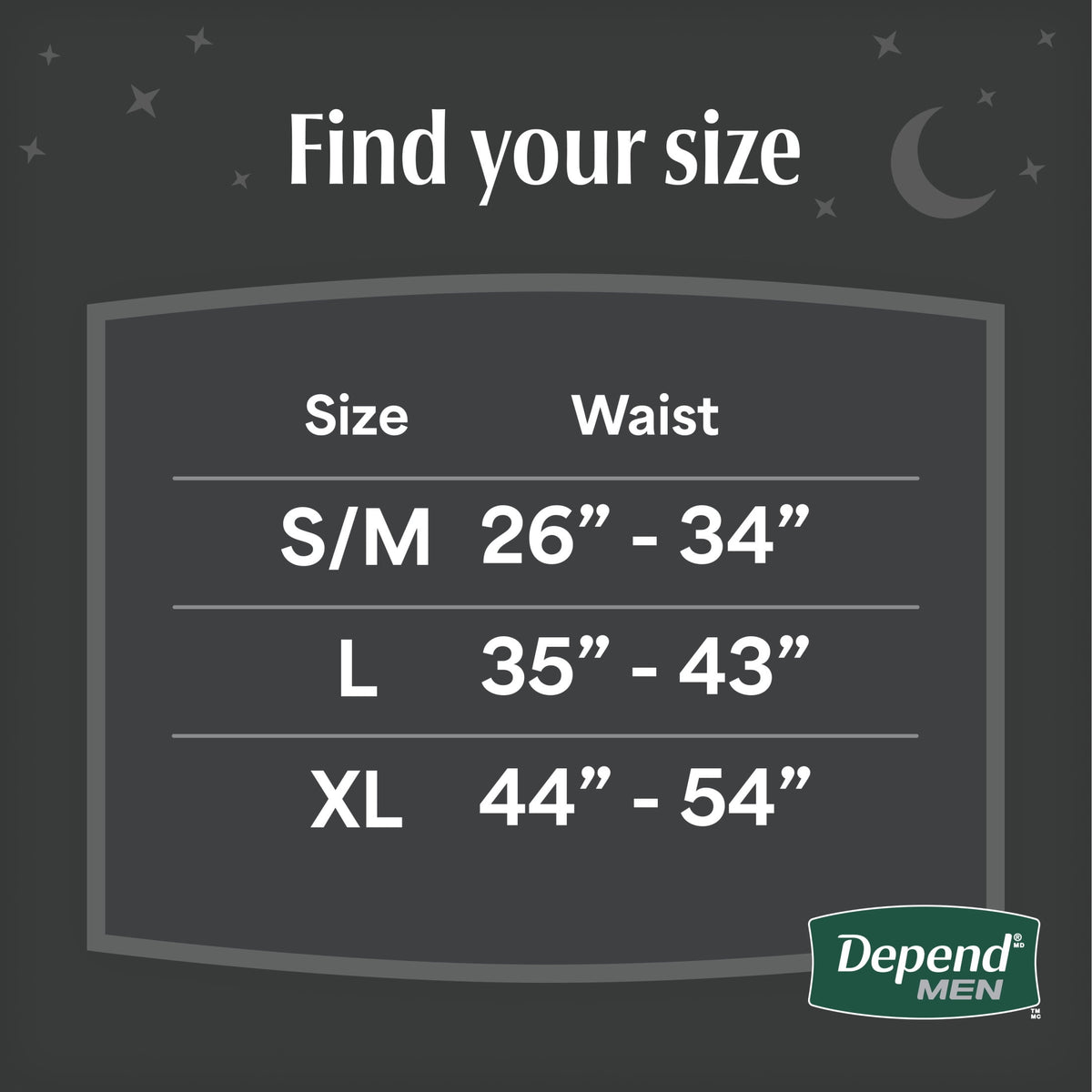 Depend Night Defense Incontinence Underwear for Men, Adult Diapers, L (56 Count)