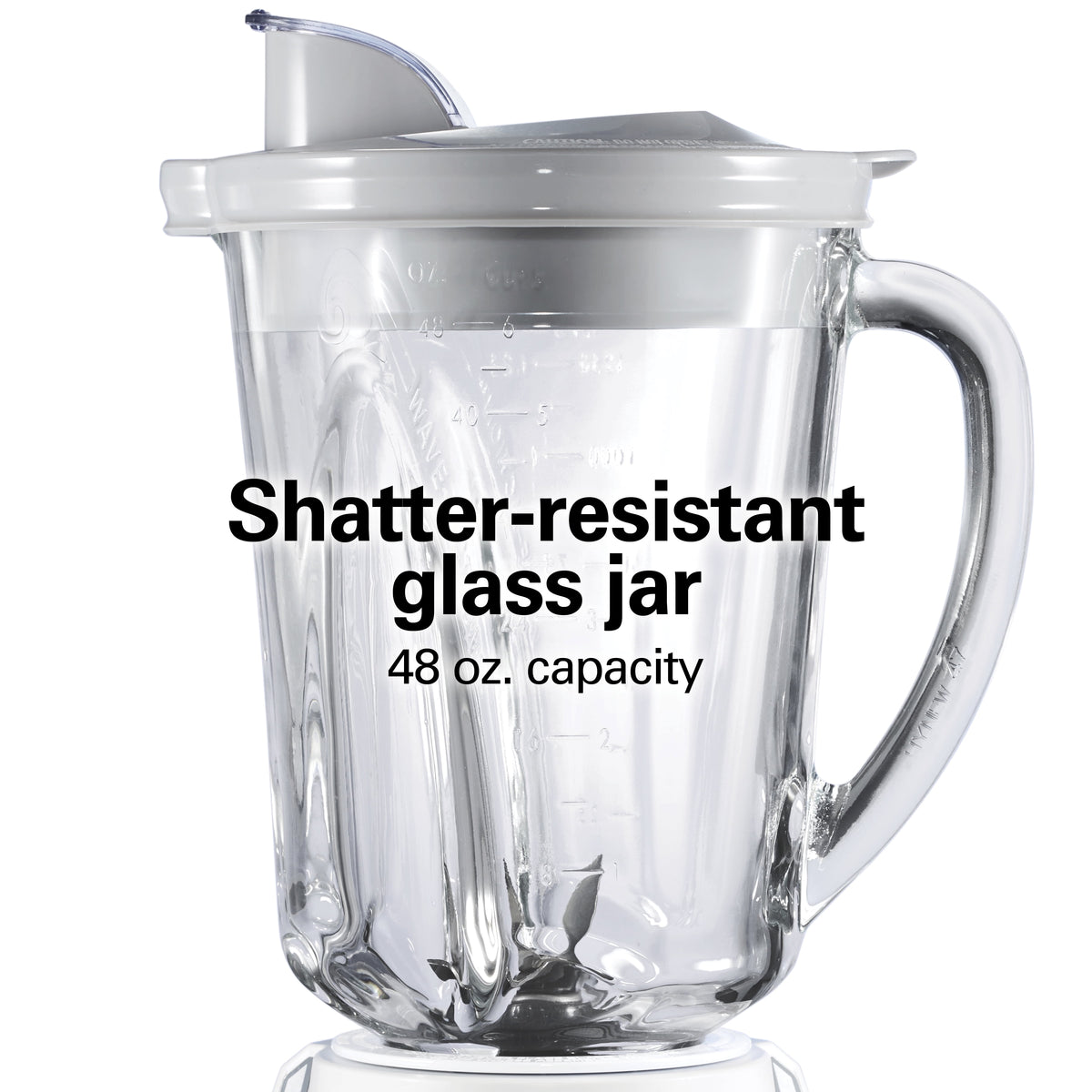 Hamilton Beach Wave Action Smoothie Blender, 48 oz Glass Jar 800 W 12-Function Countertop Blender for Kitchen, White