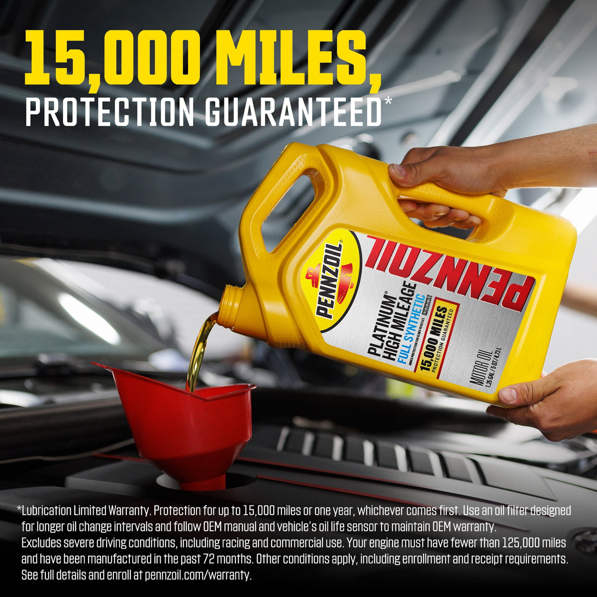 Pennzoil Platinum High Mileage Full Synthetic 5W-30 Motor Oil, 5 Quart