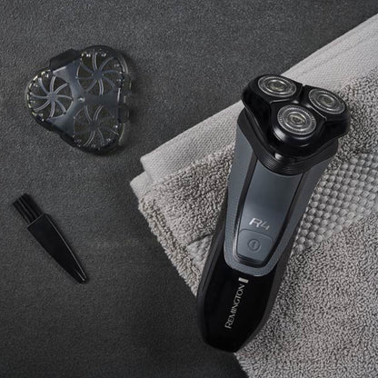 REMINGTON R4 Style Series Men's Rotary Electric Shaver, Cordless Rechargeable, Wet & Dry, Pop-Up Trimmer, Black