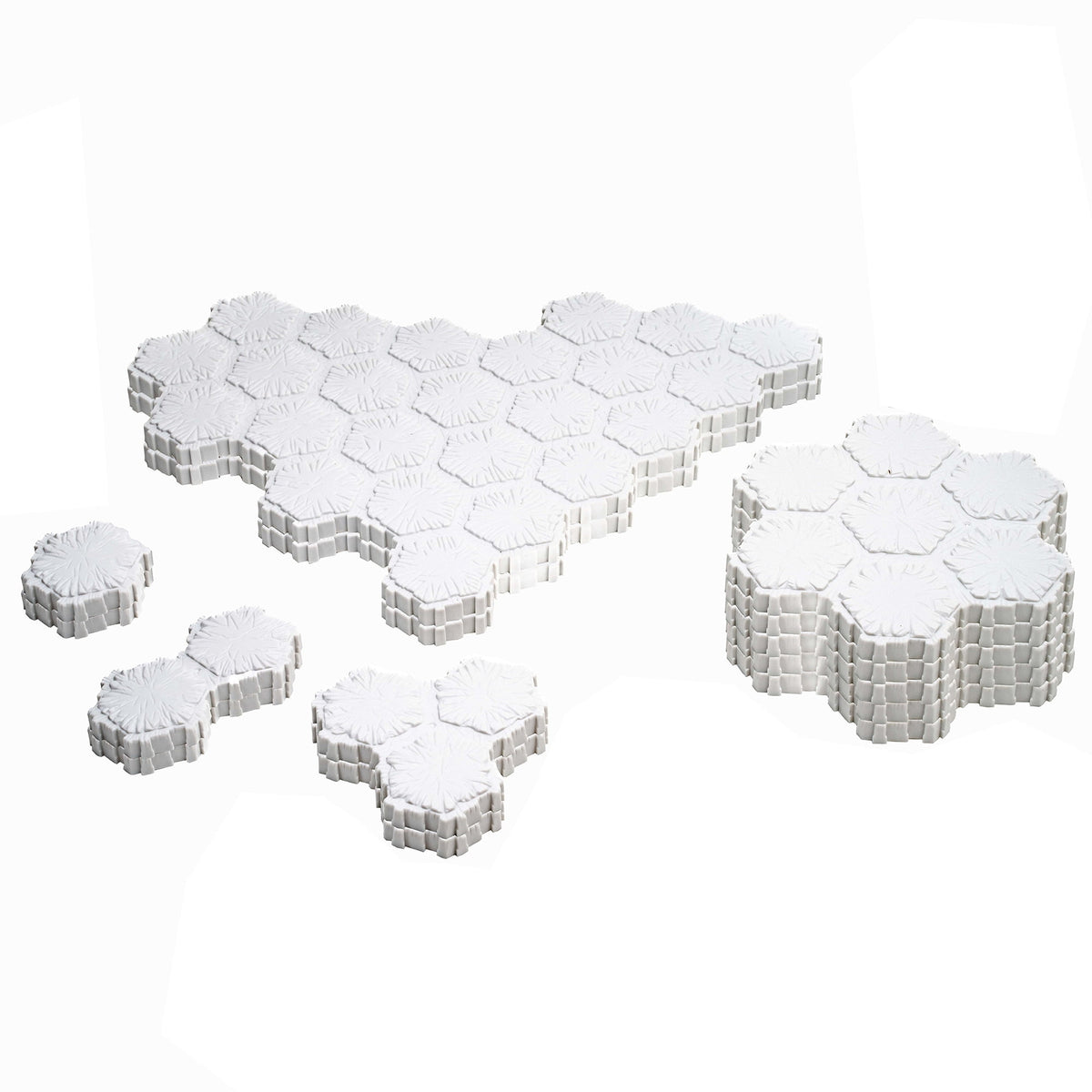 Renegade Games: Heroscape: The Snow Fields of Valhalla Terrain Expansion - 36 Hex-Tiles, 2 Tree Miniatures, Build Snow-Ice- Forrest Environments