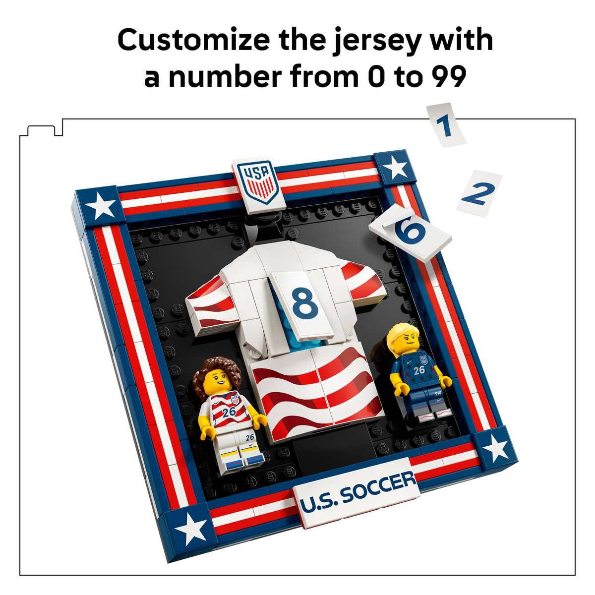 LEGO Editions 2026 U.S. Soccer National Team Jersey - Building Set for Boys & Girls, Ages 10+ - Birthday Gift - Bedroom or Shelf Decor for Sports Fans - 43033