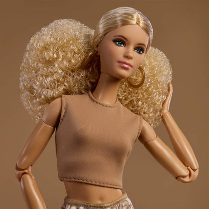Barbie Basics Collectible Doll, Model 07 with Blonde Hair in White Pants with Golden Print