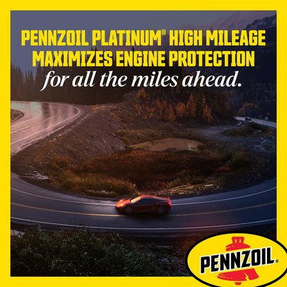 (2 pack) Pennzoil Platinum High Mileage Full Synthetic 10W-30 Motor Oil, 5 Quart