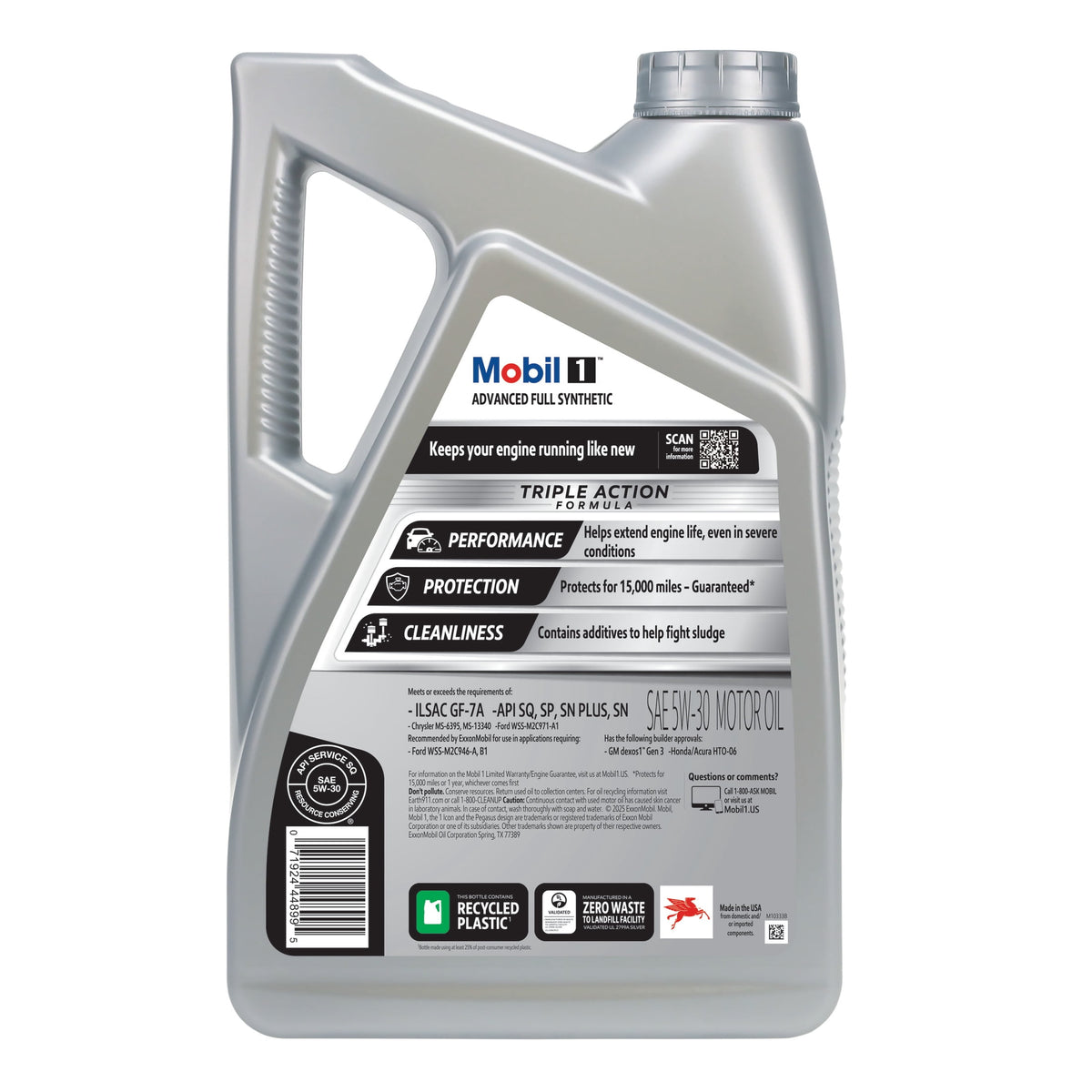 Mobil 1 Advanced Full Synthetic Motor Oil 5W-30, 5 Quart