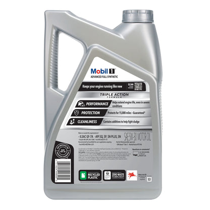 Mobil 1 Advanced Full Synthetic Motor Oil 5W-30, 5 Quart