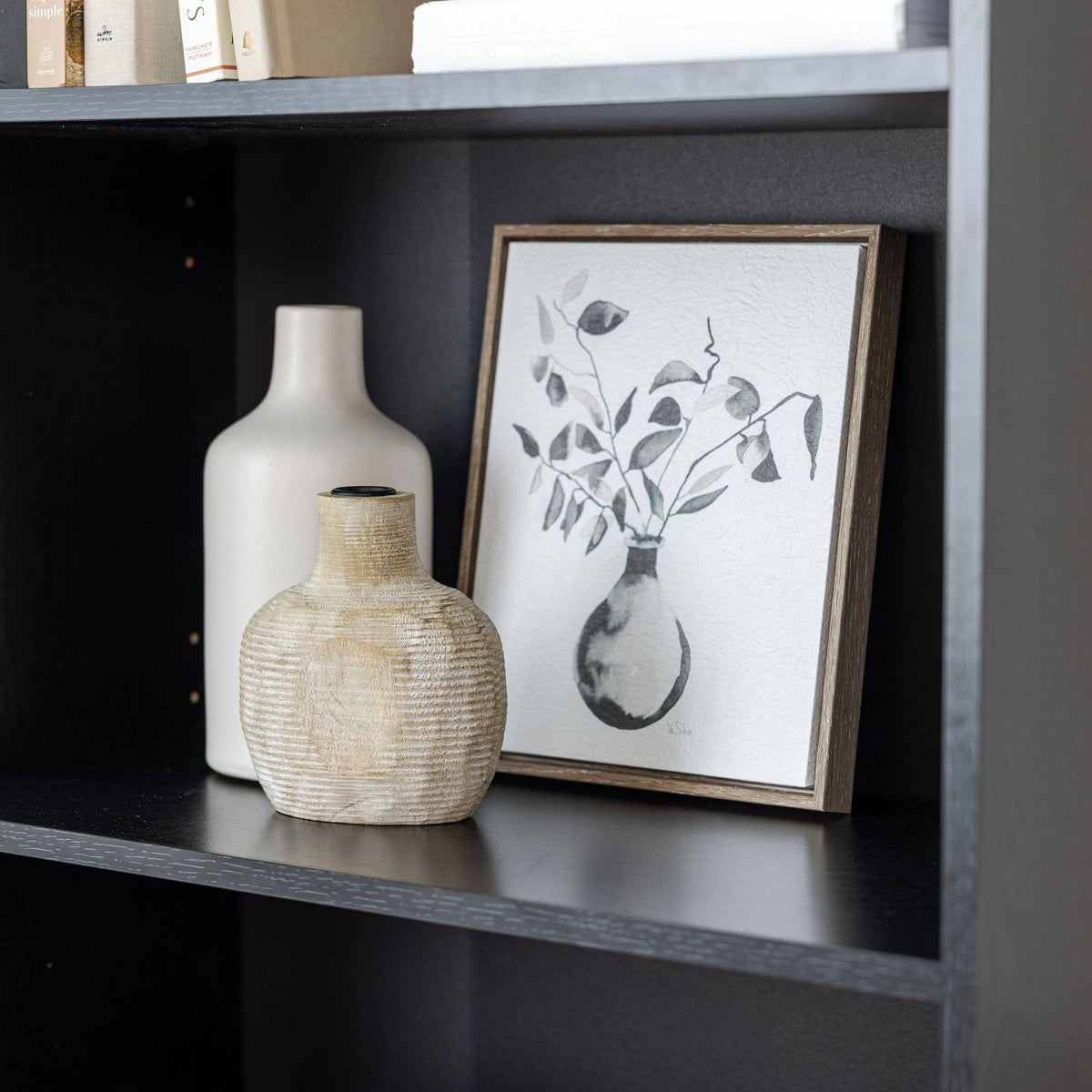 Mainstays 5-Shelf Bookcase with Adjustable Shelves, True Black Oak