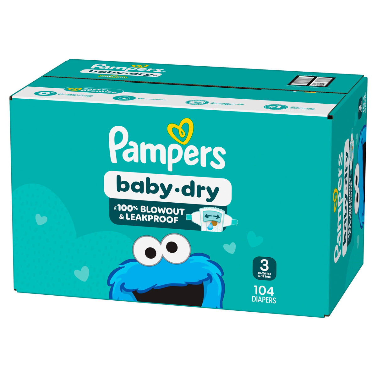 Pampers Baby Dry Baby Diapers Size 3, 104 Count (Select for More Options)