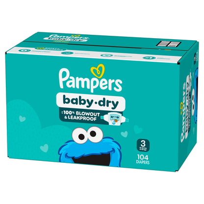 Pampers Baby Dry Baby Diapers Size 3, 104 Count (Select for More Options)