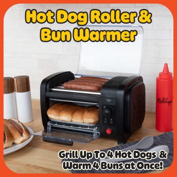 Great Northern Popcorn Hot Dog Toaster - Hot Dog Roller with Bun Warmer