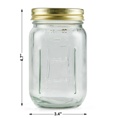 (2 pack) Mainstays Regular Mouth 16 oz Pint Mason Jars with Lids and Bands, 12-Pack Glass Canning Jars