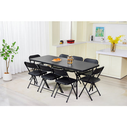 Mainstays 6 ft Rectangle Centerfold Folding Table, Black