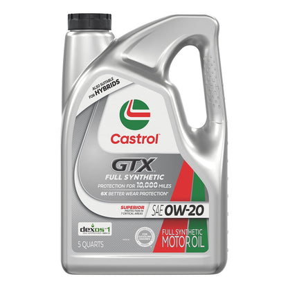 (2 pack) Castrol GTX Full Synthetic 0W-20 Motor Oil, 5 Quarts