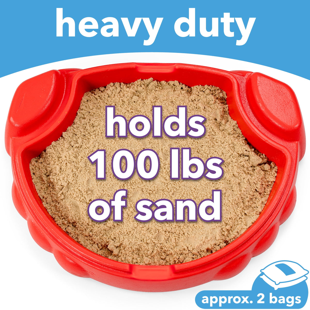Simplay3 Coastal Crab Portable Plastic Sandbox with Cover, Hot Tamale Red