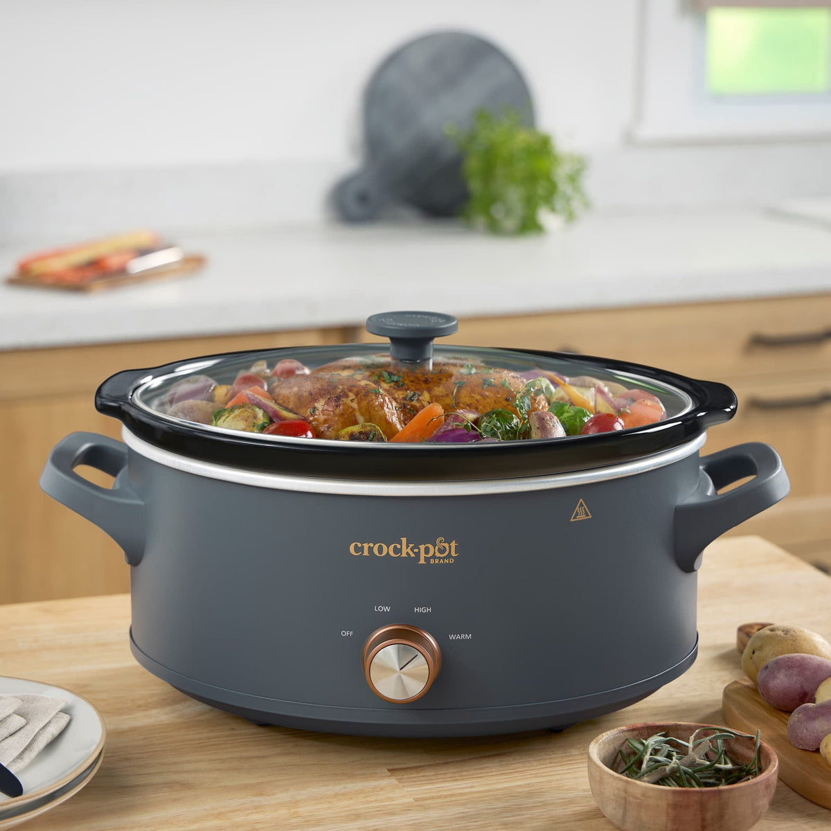 Crock-Pot Manual 7-Quart Slow Cooker, Mussel Grey