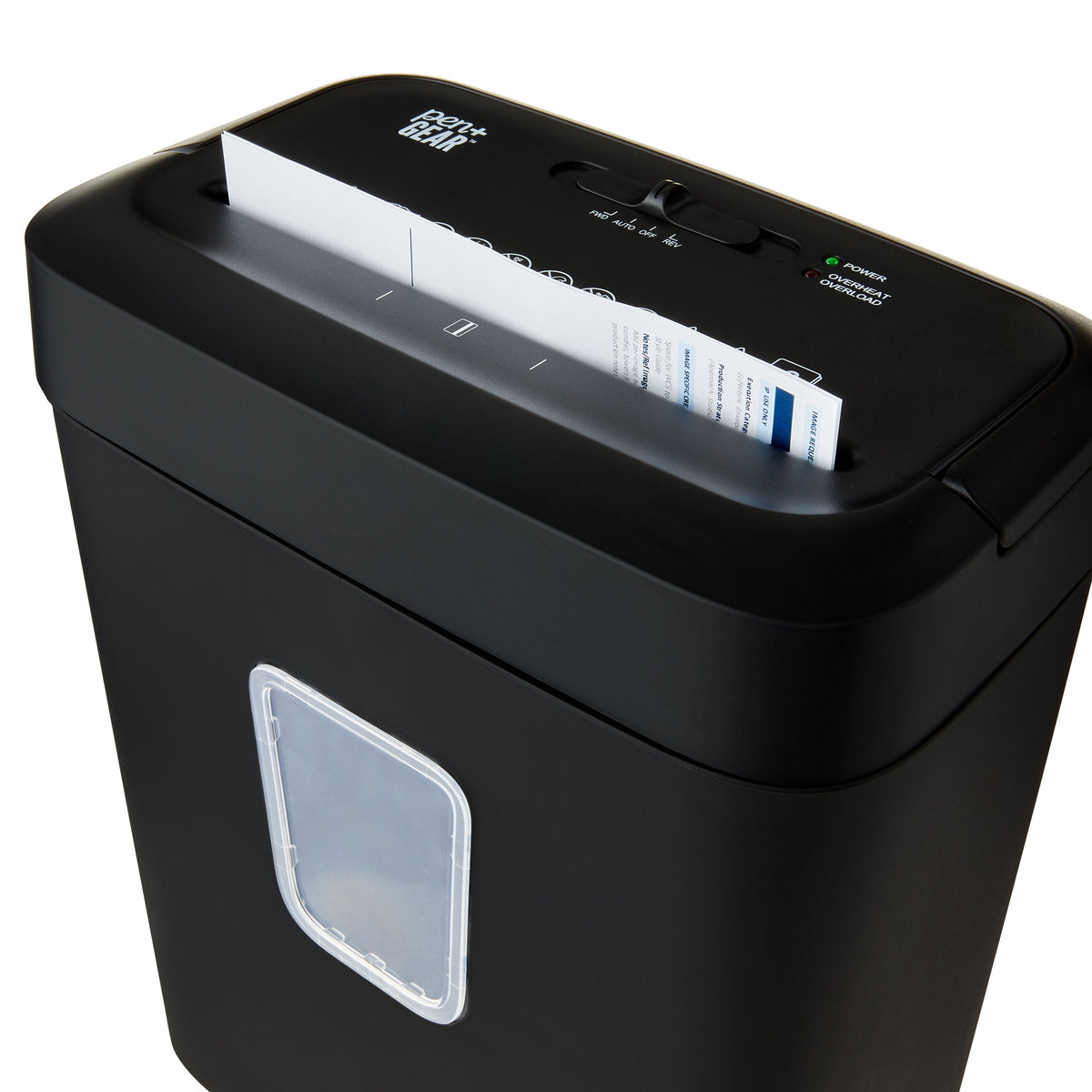 Pen+Gear 6-Sheet Cross-Cut Paper and Credit Card Shredder, 3.7 gal Bin, Black, Home and Office Use
