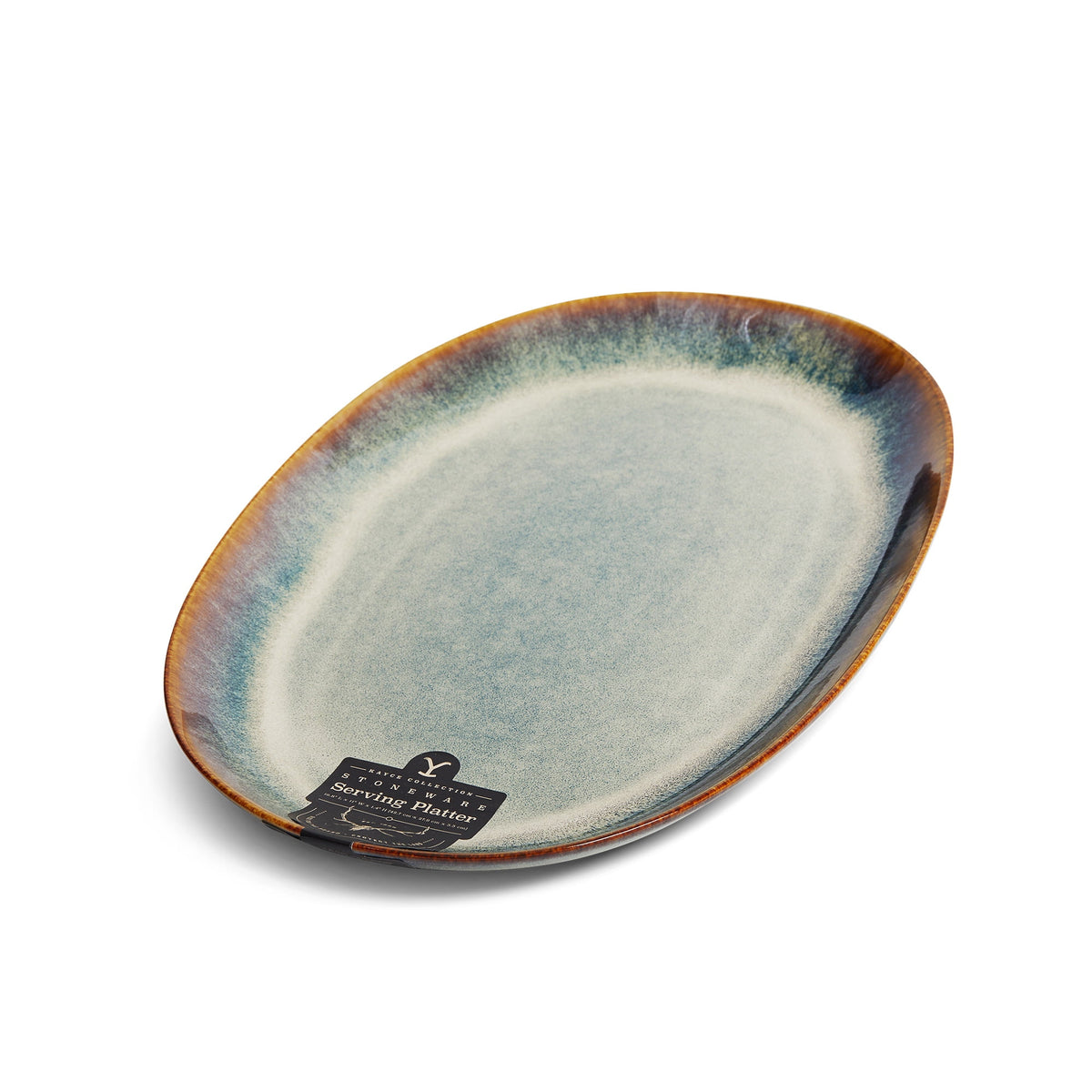 (2 pack) Yellowstone Ceramic Oval Platter, Kayce Collection