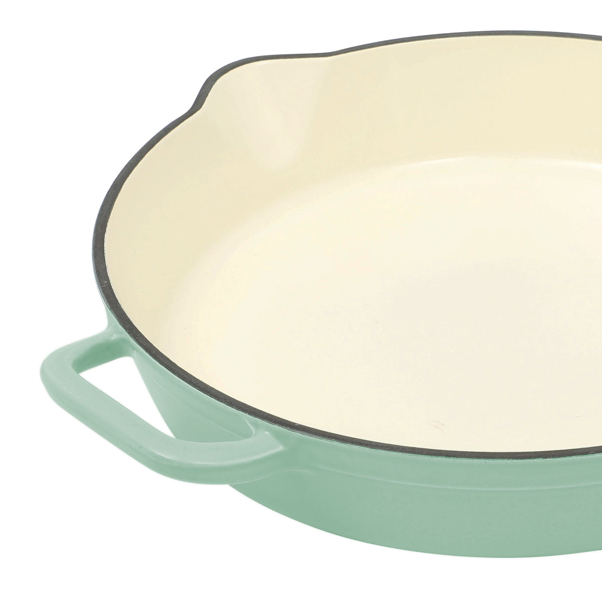The Pioneer Woman 12 in Enameled Cast Iron Skillet, Green, Oven Safe