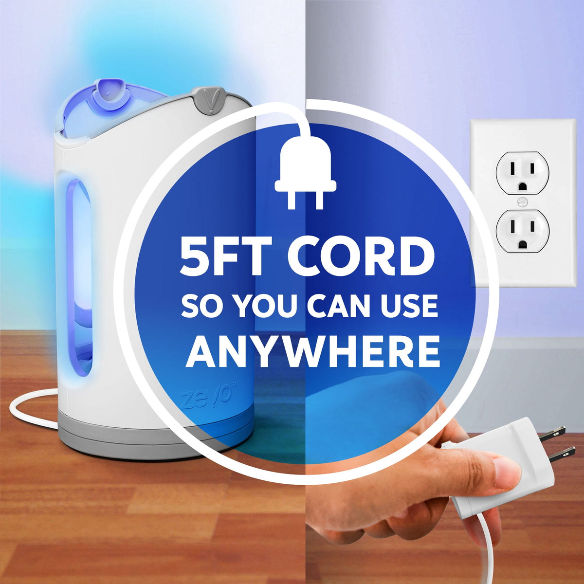 Zevo Max Flying Insect Indoor Fly Trap: Easy, Mess-Free Solution - Light Trap Catches & Kills House Flies, Fruit Flies, Gnats, & More (1 Plug in Device & 2 Cartridges)