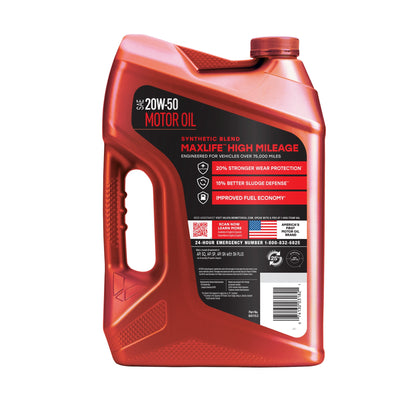 (2 pack) Valvoline MaxLife High Mileage 20W-50 Synthetic Blend Motor Oil 5 Quart