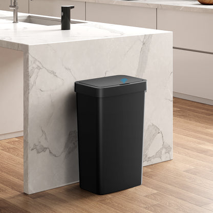 Mainstays Kitchen Motion Sensor Trash Can, 13.2 gal Plastic Automatic Garbage Bin, Black