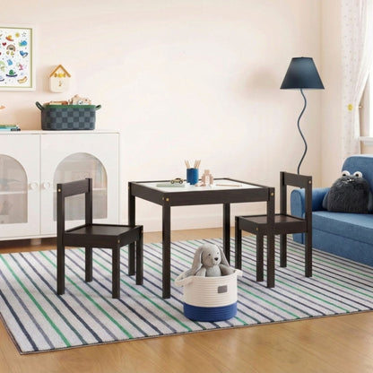 Mainstays Kids 3-Piece Dry Erase Activity Table and Chair Set for Learning, Drawing & Creative Play, Espresso