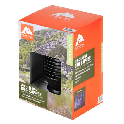 Ozark Trail Rechargeable Self-Cleaning Electronic Bug Zapper for Outdoor Use, Black