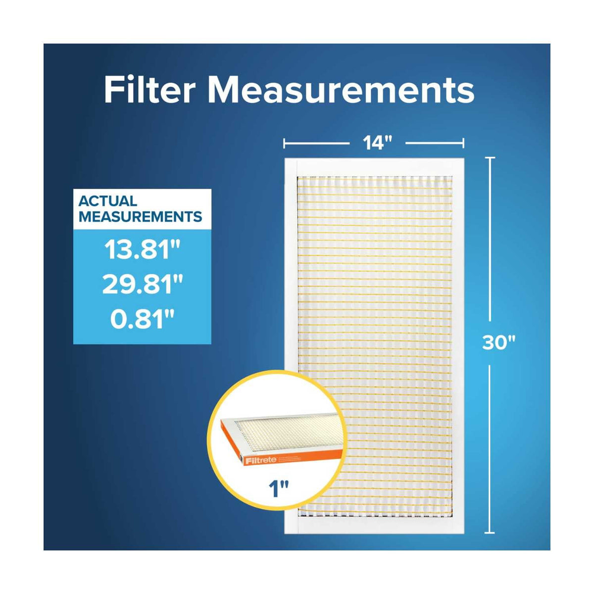 Filtrete 14x30x1 HVAC Furnace Air Filter, MPR 800 MERV 10, Micro Particle Reduction, 4 Pack