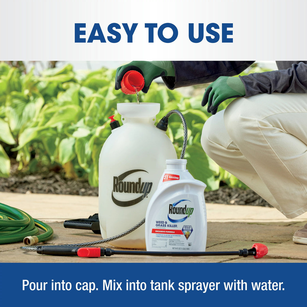 Roundup Weed & Grass Killer₄ Concentrate, Use In Flower Beds and other areas of your yard, 64 fl.oz.