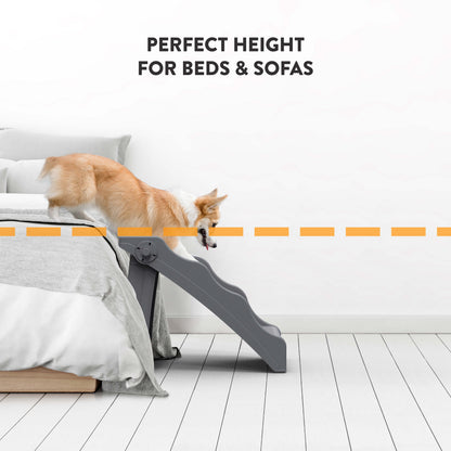 Tail Waggers Dog Stairs Flexi-Step, Foldable Dog Steps with 4-Step Design and Non-Slip Treads, Medium