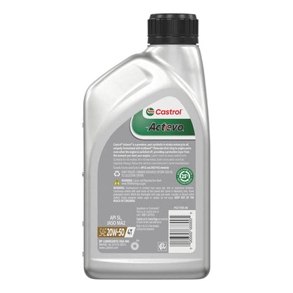 (6 pack) Castrol Actevo 4T 20W-50 Part Synthetic Motorcycle Oil, 1 Quart RFID