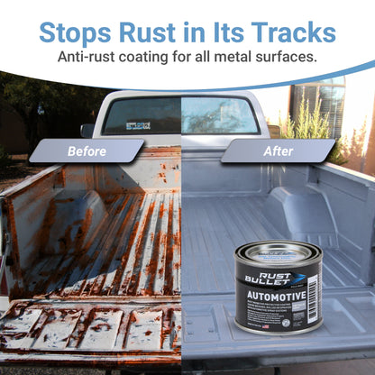 Rust Bullet Automotive - Metallic Gray - Quart - Rust Inhibitor & Protective Coating for Cars, Trucks, & Metal Surfaces, UV Resistant, No Topcoat Needed