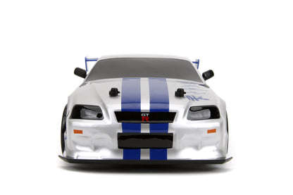 Fast & Furious 1:10 Nissan Skyline GT-R R34 Drift RC Radio Control Cars, Plastic, 8+
