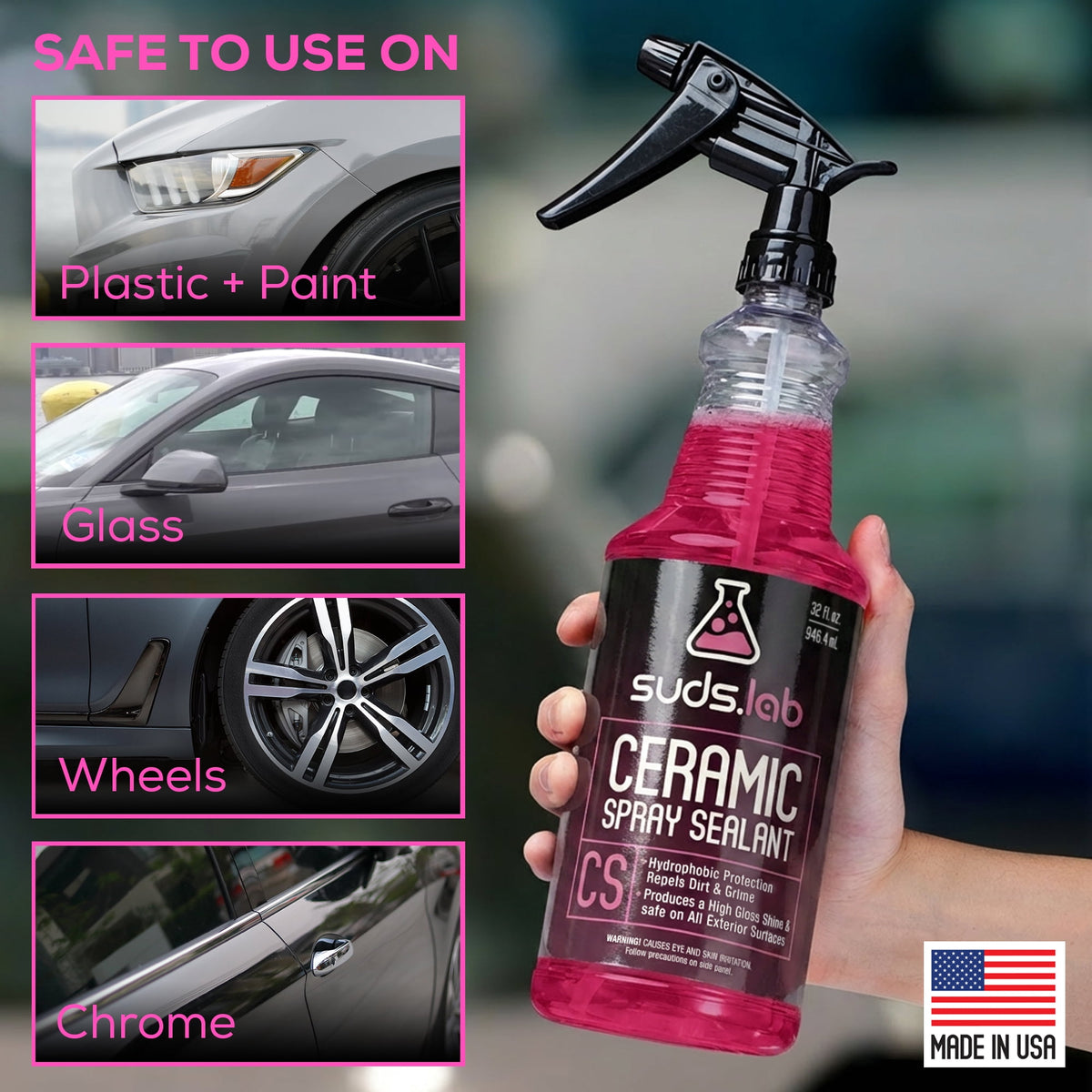 (3 pack) Suds Lab CS Ceramic Spray Vehicle Sealant - 32 fl oz bottle