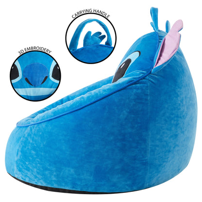 Disney Stitch Kids' Compressed Foam Bean Bag Chair, Blue
