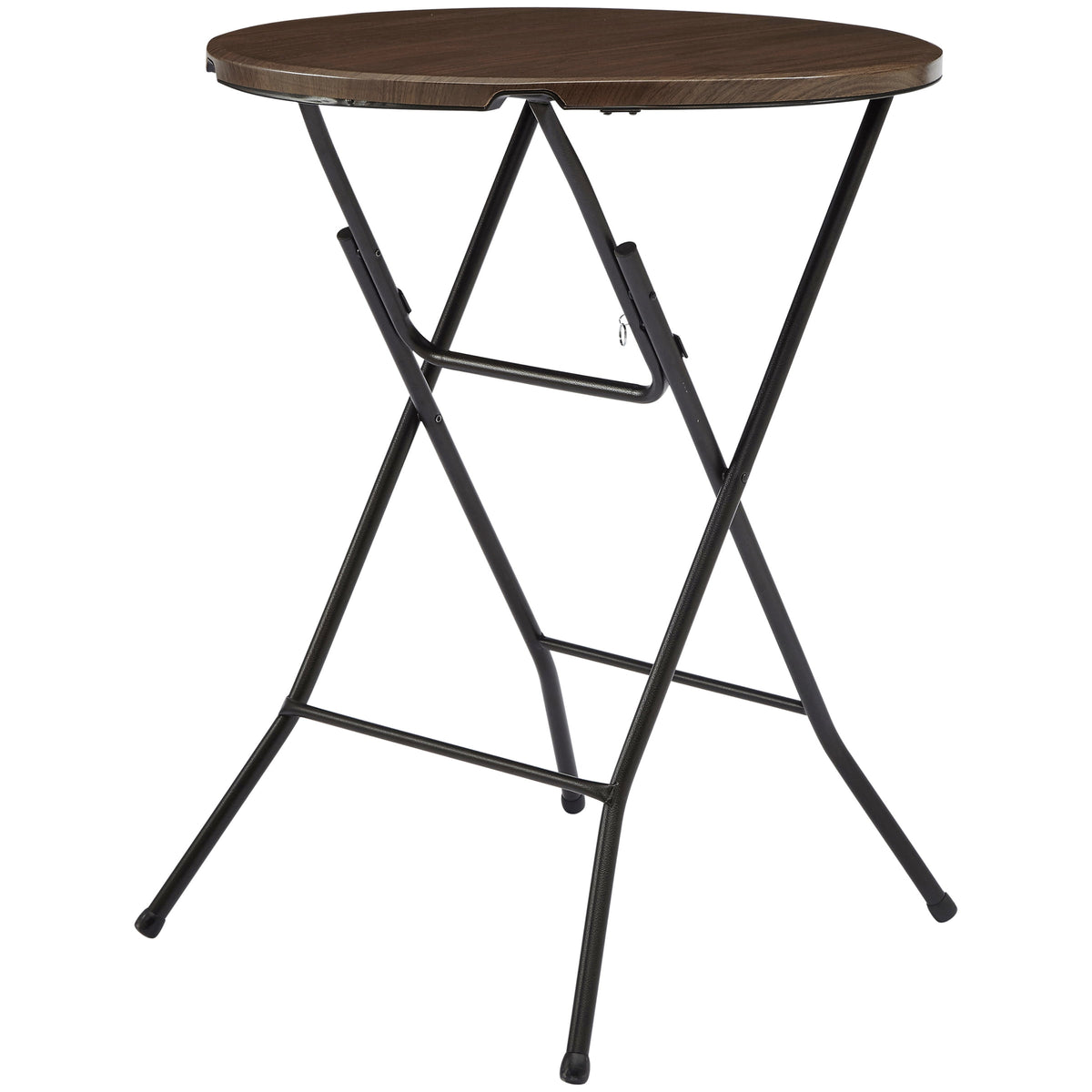 Mainstays 31 in Round High-Top Cocktail Folding Table, Walnut