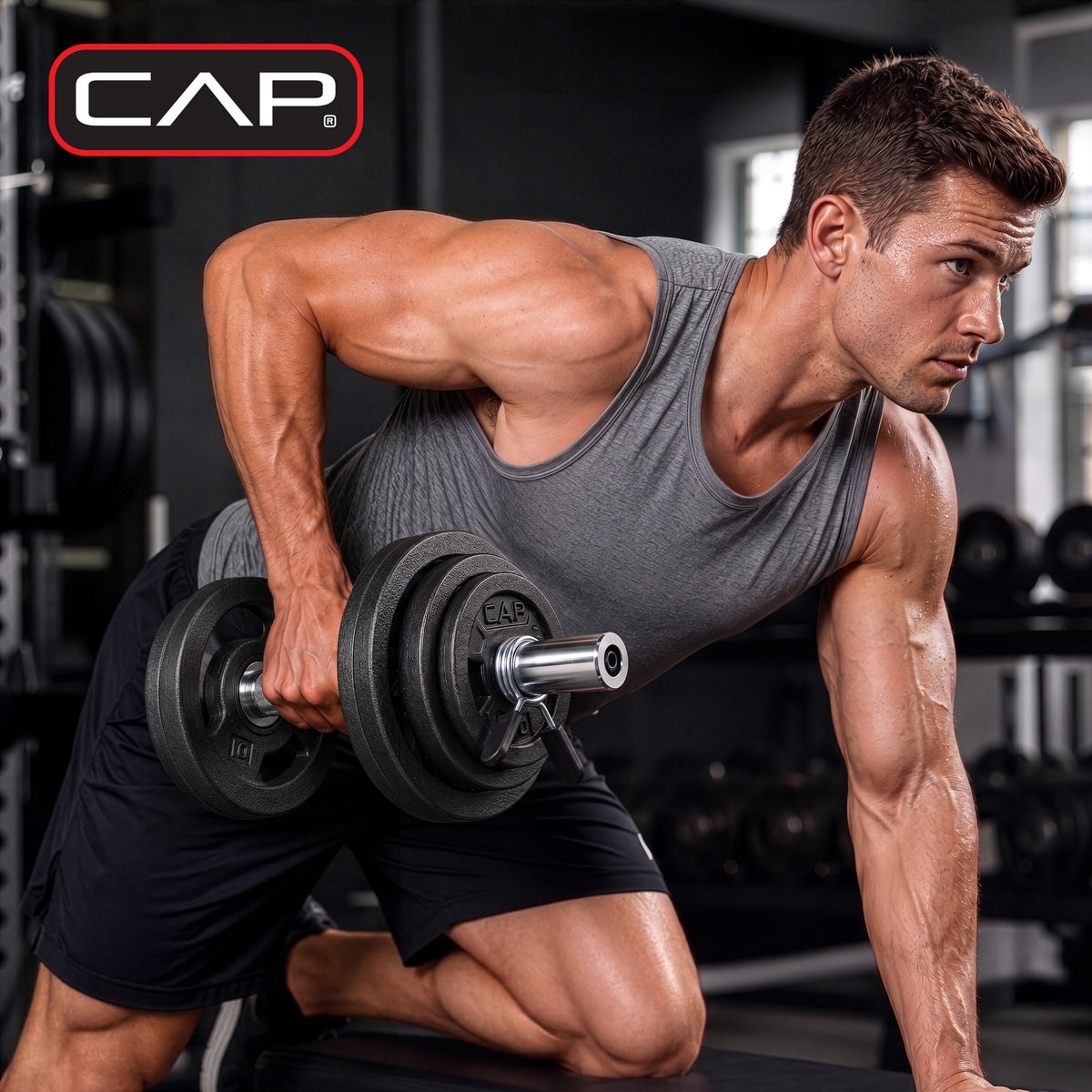 (2 pack) CAP Barbell 16in Single Olympic Dumbbell Handle