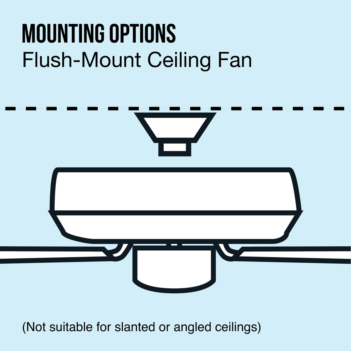 Mainstays 42 in Hugger Indoor Ceiling Fan with Light Kit, Black, 4 Blades, Reverse Airflow