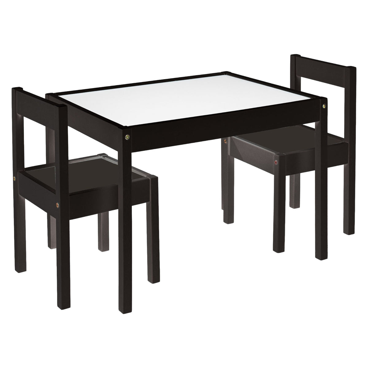 Mainstays Kids 3-Piece Dry Erase Activity Table and Chair Set for Learning, Drawing & Creative Play, Espresso