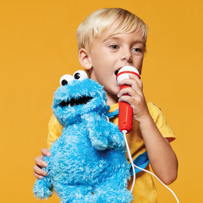 Singing Machine Kids, Sesame Street Karaoke Plush Backpack with built-in microphone and straps, Cookie Monster