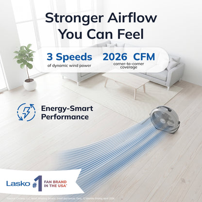Lasko Wind Machine 20" 3-Speed Pivoting Head Air Circulator Fan A20301