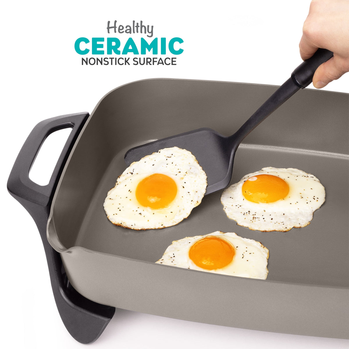 Presto 16" Ceramic Electric Skillet with Glass Cover, Silver 06860