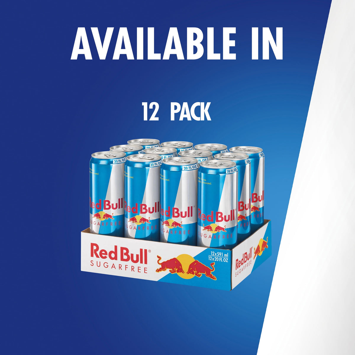 Red Bull Sugarfree Energy Drink, 20 fl. oz., Pack of 12 Cans, 189mg Caffeine, Taurine & B Vitamins