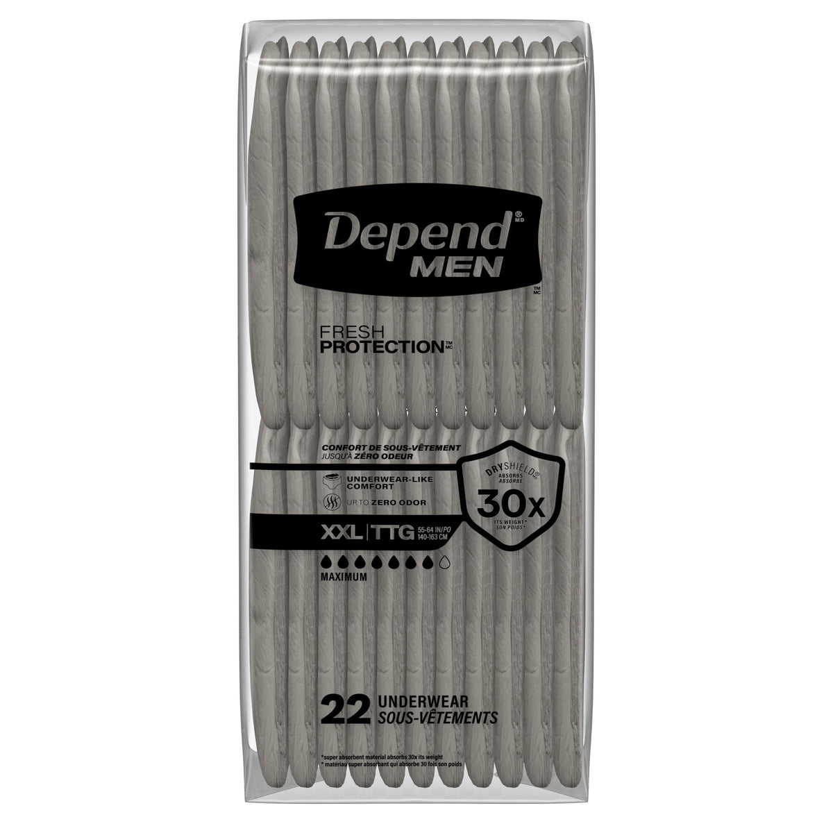 Depend Fresh Protection Incontinence Underwear for Men, Adult Diapers, XXL (44 Count)